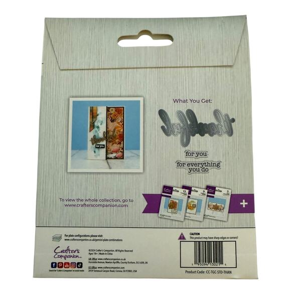 Crafters Companion Thankful 3 Piece Paper Crafts Die Set - Picture 2 of 2